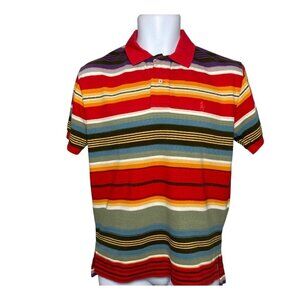 Polo Ralph Lauren Short Sleeve Polo Shirt Mens Size S Colorful Stripes Preppy